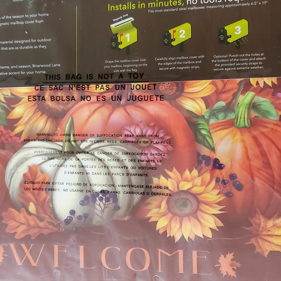 Fall Beauty Floral Magnetic Mailbox Cover Welcome Autumn Pumpkins Briarwood - Picture 6 of 8